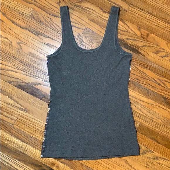 Sequined gray silver express tank top - Picture 3 of 3